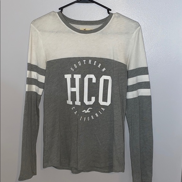 Gray And White Long Sleeve Shirt From 